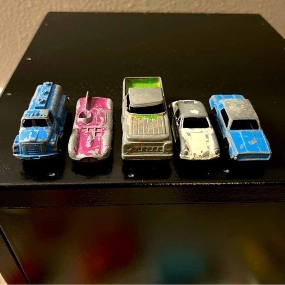 Vintage lot of five all metal cars